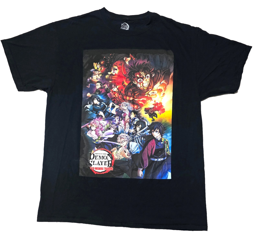 Demon Slayer To The Hashira Training Graphic T-Shirt Black Size L Anime Aniplex
